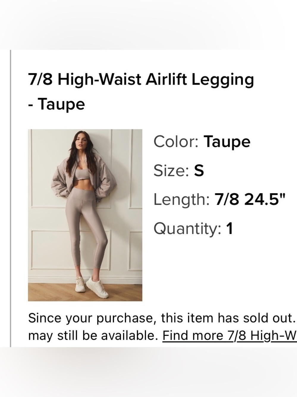 ALO Yoga 7/8 High-Waist Airlift Legging in Taupe